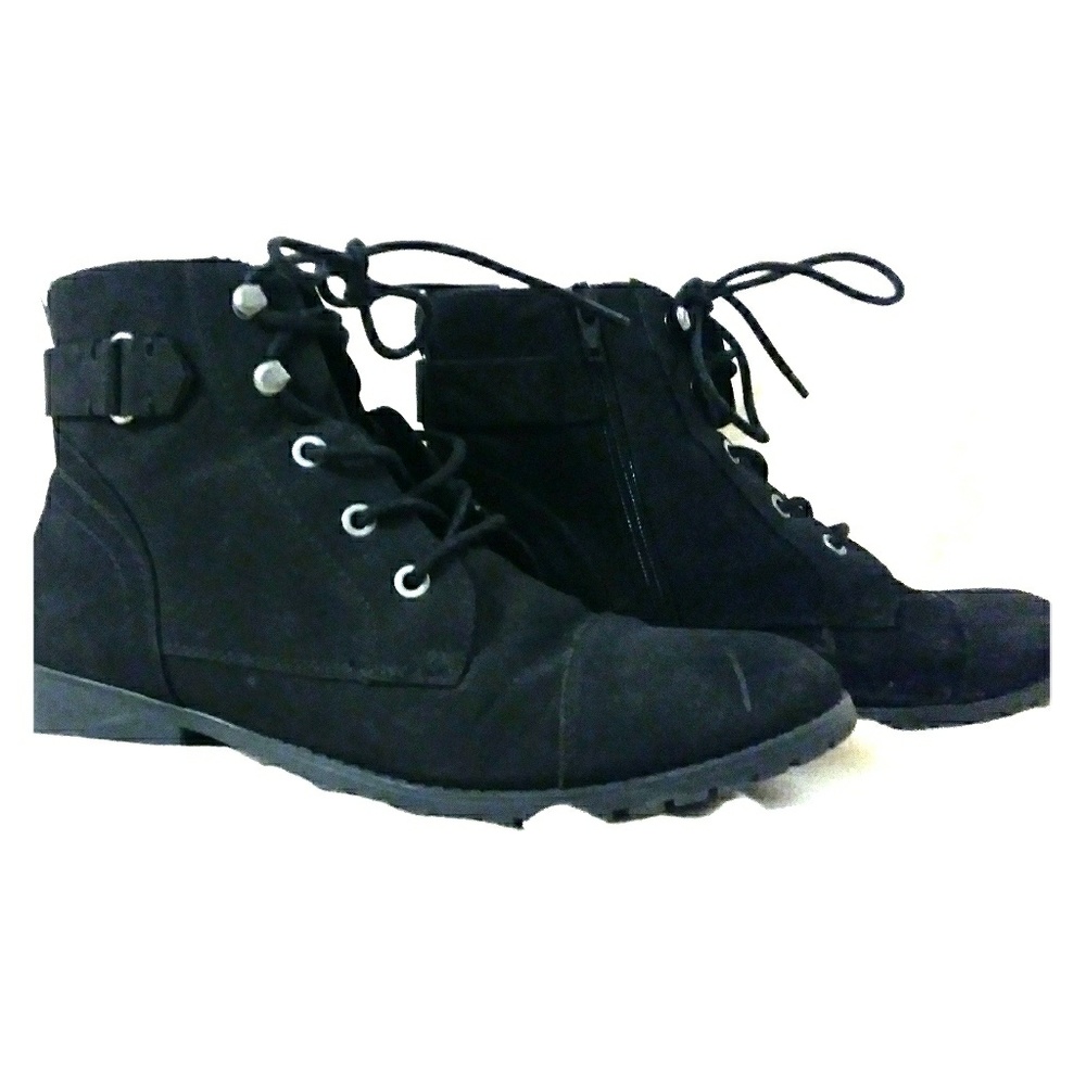 Madden Girl by Steve Madden Black Combat Ankle